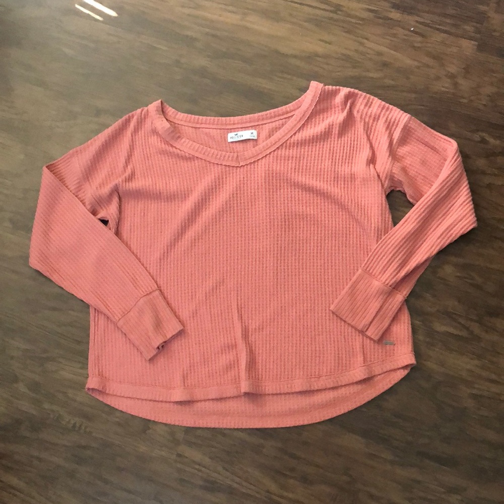 Waffle Knit V-neck Sweater